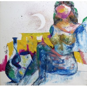 Aliya Faizi, 24 x 24 Inch, Acrylic on Canvas, Abstract Painting-AC-AFZ-007